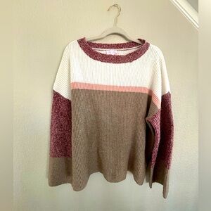 Pink Lily color block sweater